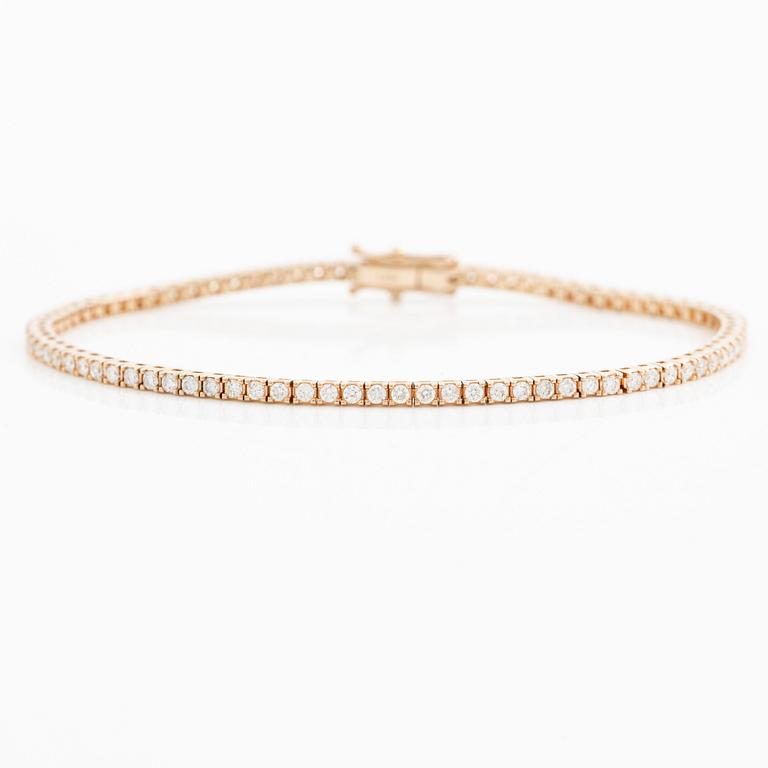 Tennisarmband 18K roséguld med briljantslipade diamanter.