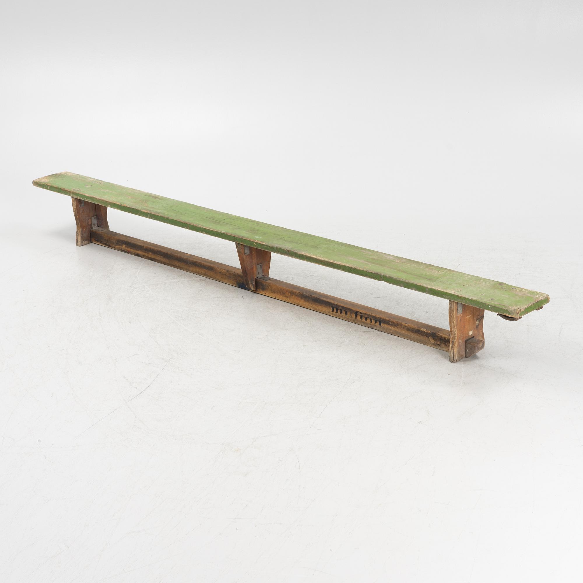 A painted bench, 20th Century.