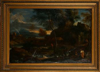 GASPARD DUGHET, hans krets, olja på duk, osignerad.