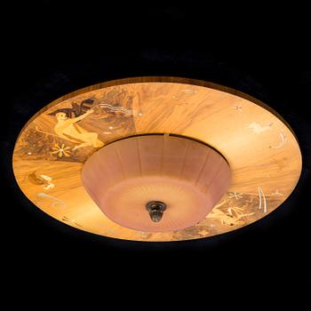 A 1930/40s ceiling light by Birger Ekman for Mjölby Intarsia.