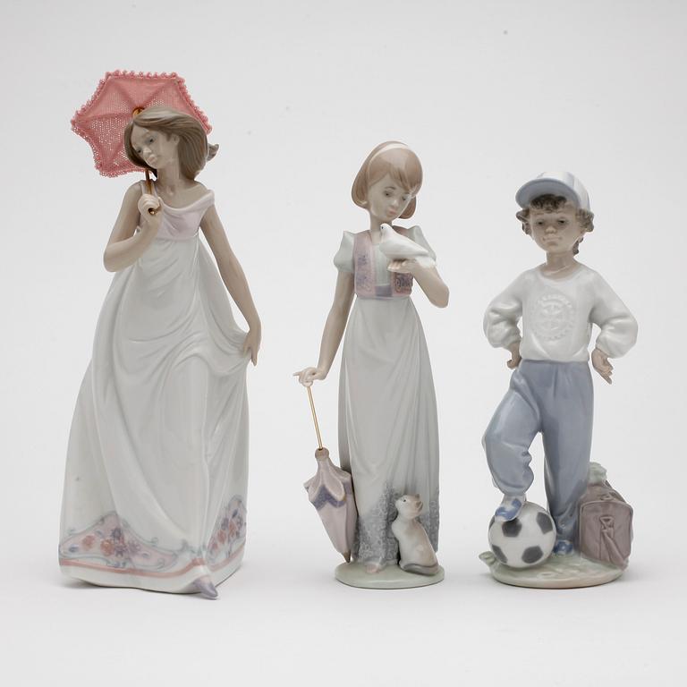 FIGURINER, 3 st, porslin, Lladro, Spanien, 1900-tal.