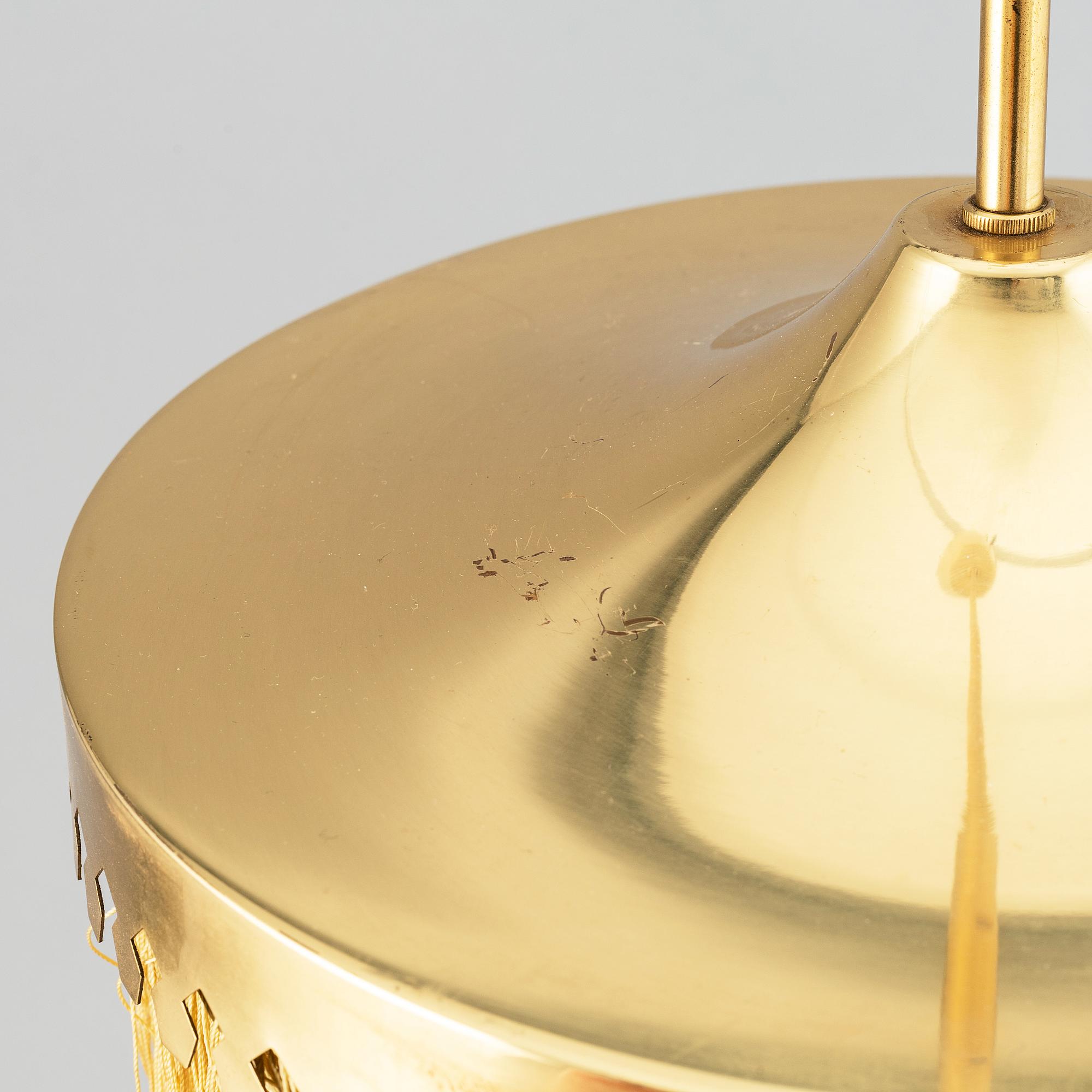 Hans-Agne Jakobsson, a brass ceiling light, Markaryd, 1960's/1970's.
