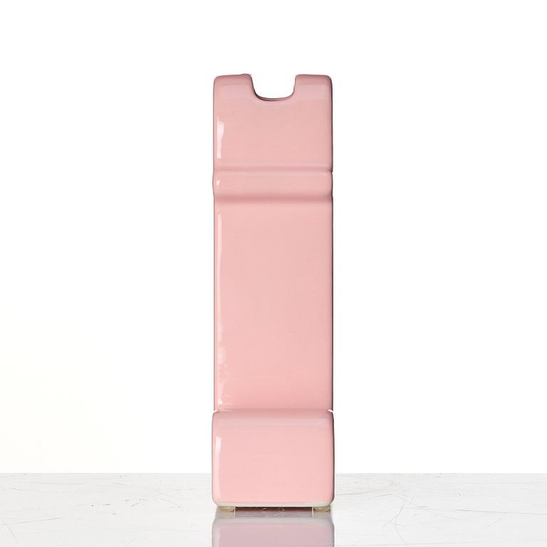 Ettore Sottsass, a 'Shiva' pink glazed ceramic vase, B.D Barcelona, Spain post 1973.