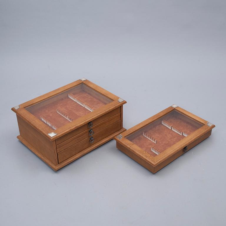 BESTICKSCHATULL, 2 st, för Chippendale-bordssilver, 1900-talets slut.