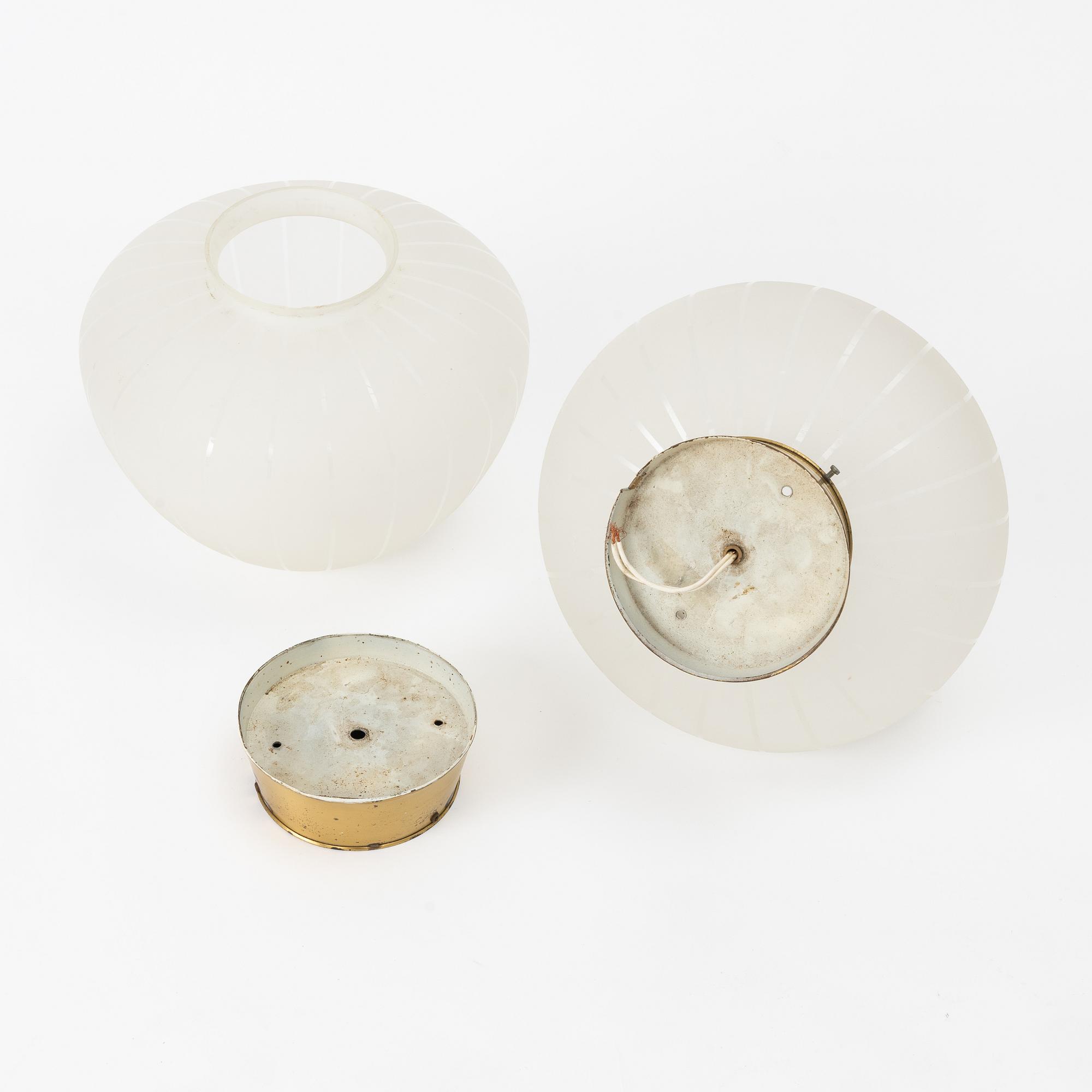 Ceiling lamps, a pair, Swedish Modern, 1940s.