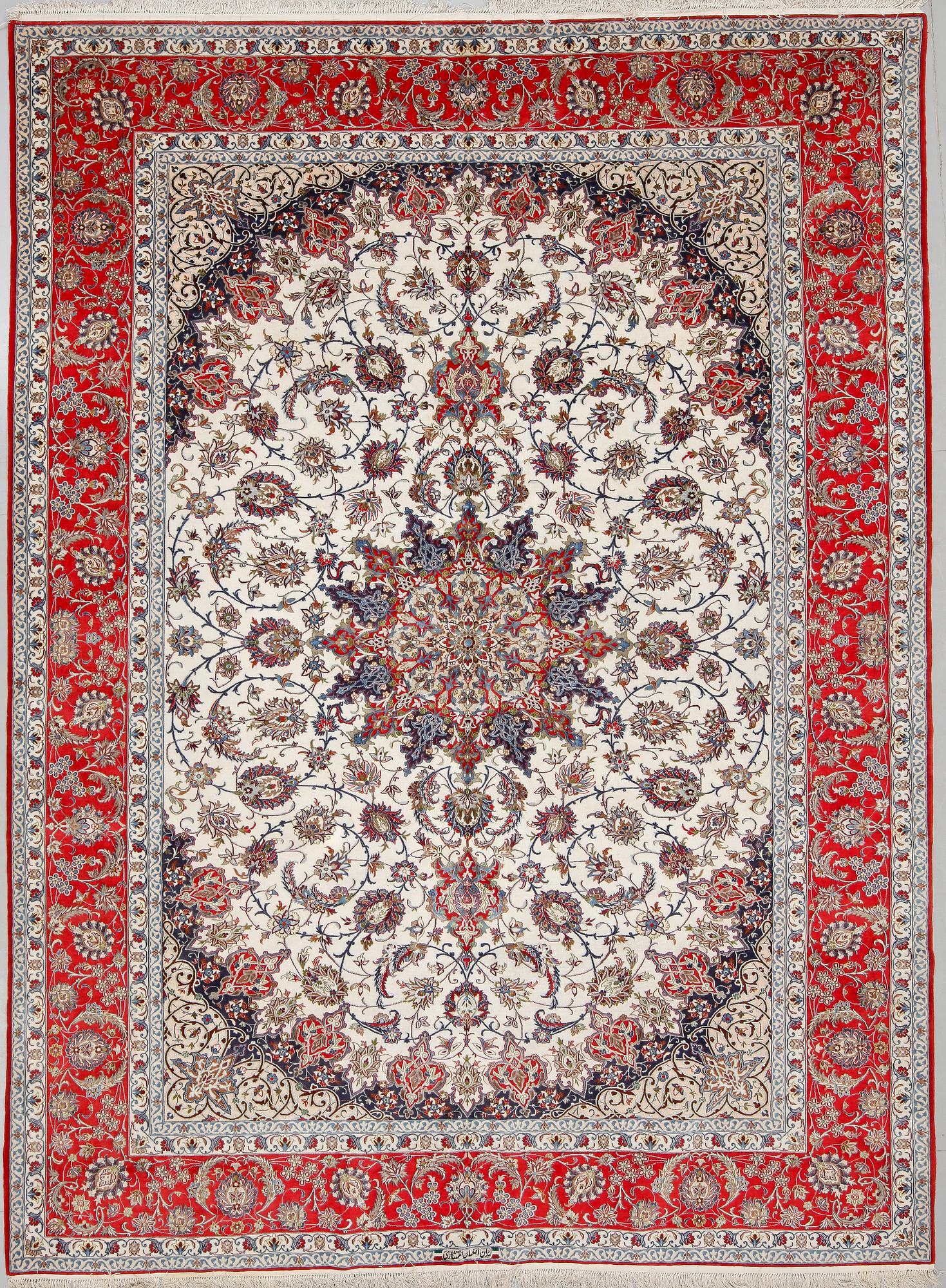 MATTA, old Isfahan, sk Enteshari, silkesinslag, ca 362x245 cm.