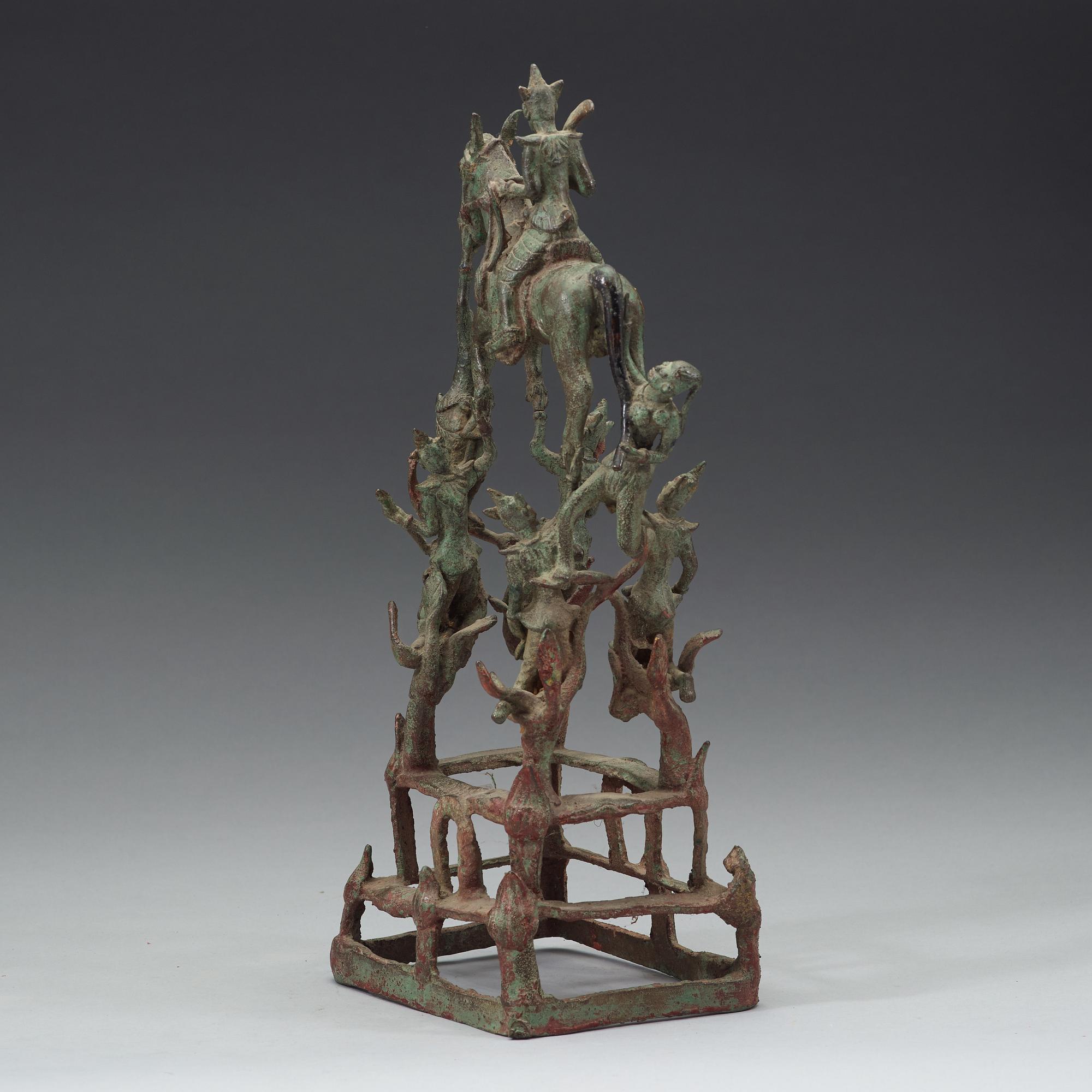 A large bronze equestrian sculpture, Burma, 19th Century.