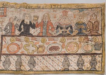 A FOLK ART WALL PAINTING FROM 1762. Sweden.
