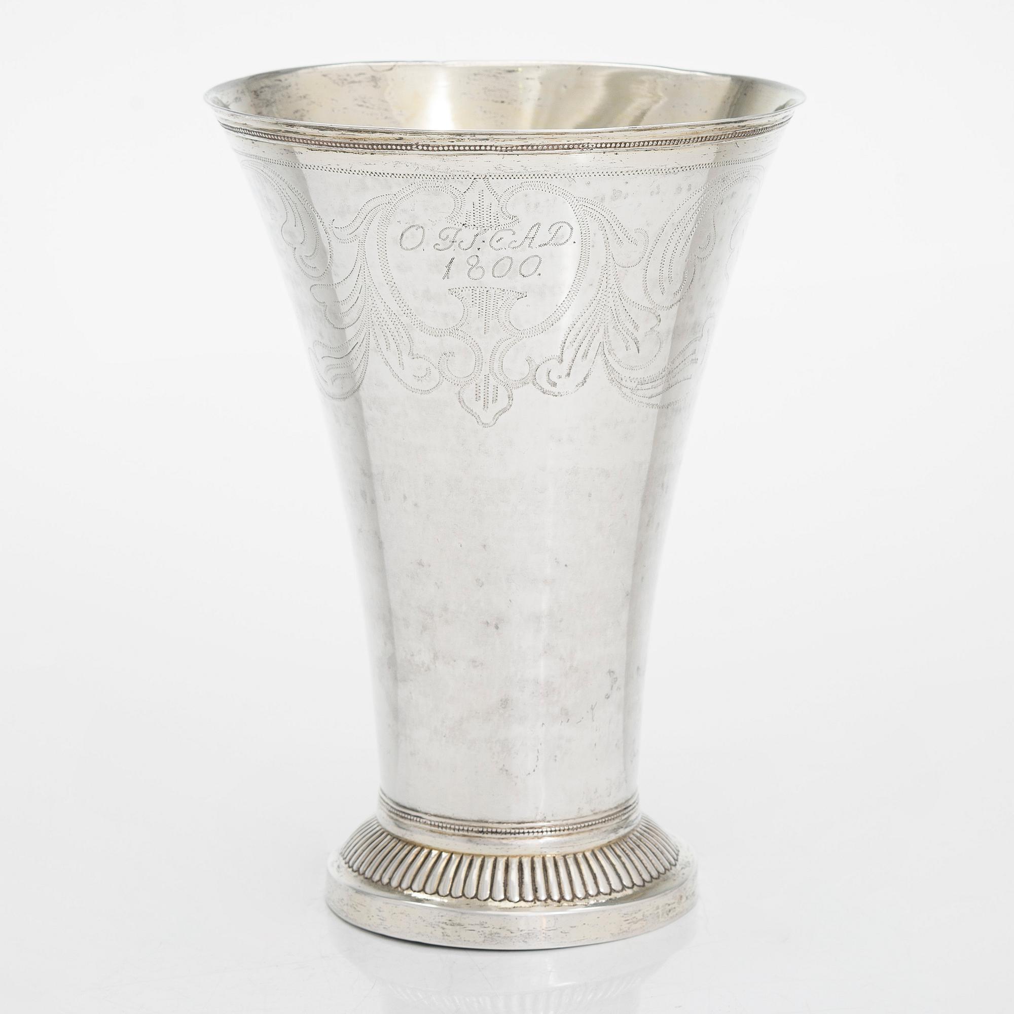 J. Henrik Frodell, bröllopsbägare, silver, Stockholm 1799.