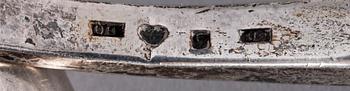 SOPPSLEVAR, 2 st, silver, bla Jonas Lindberg, Stockholm. 1800-tal.