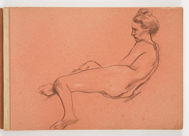 Lotte Laserstein, 3 skissblock med teckningar.