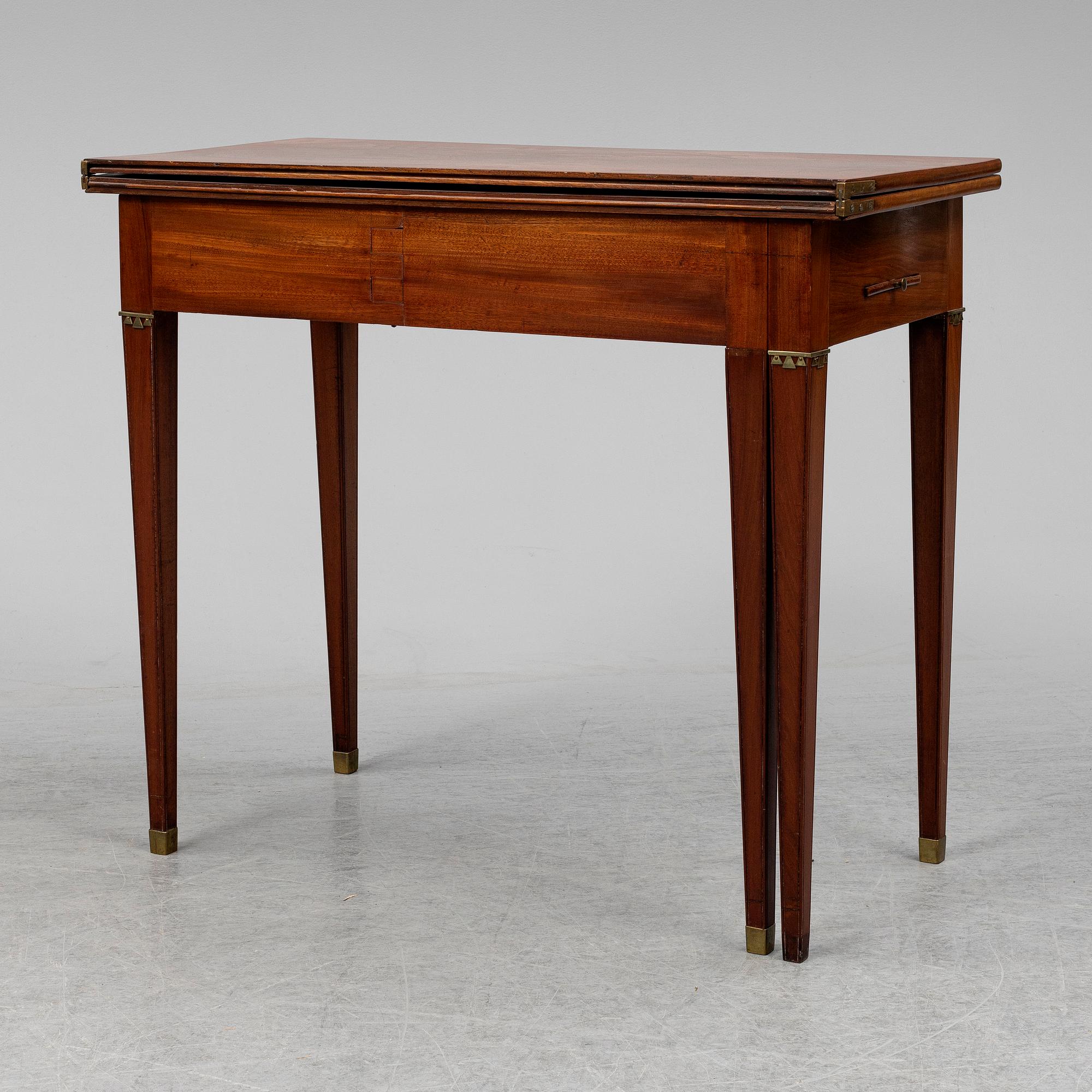 A late Gustavian games table, late 18th ct.