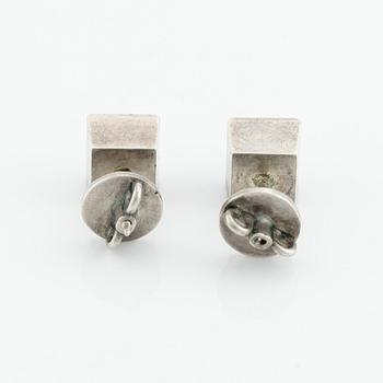 Wiwen Nilsson, earrings, sterling silver with rock crystal. Lund 1962.