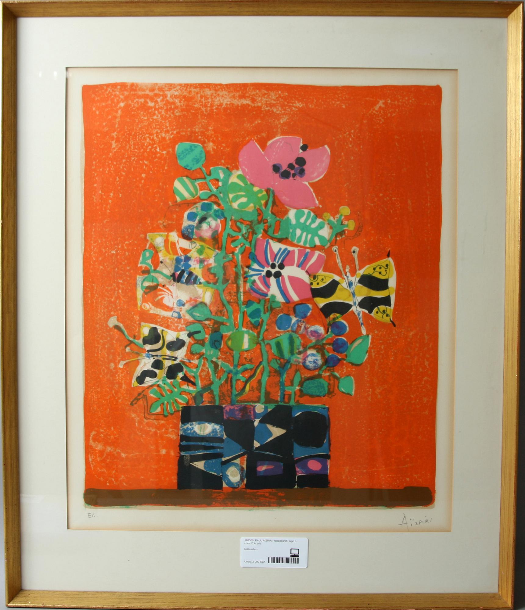 PAUL AIZPIRI, färglitografi, sign o numr E.A.