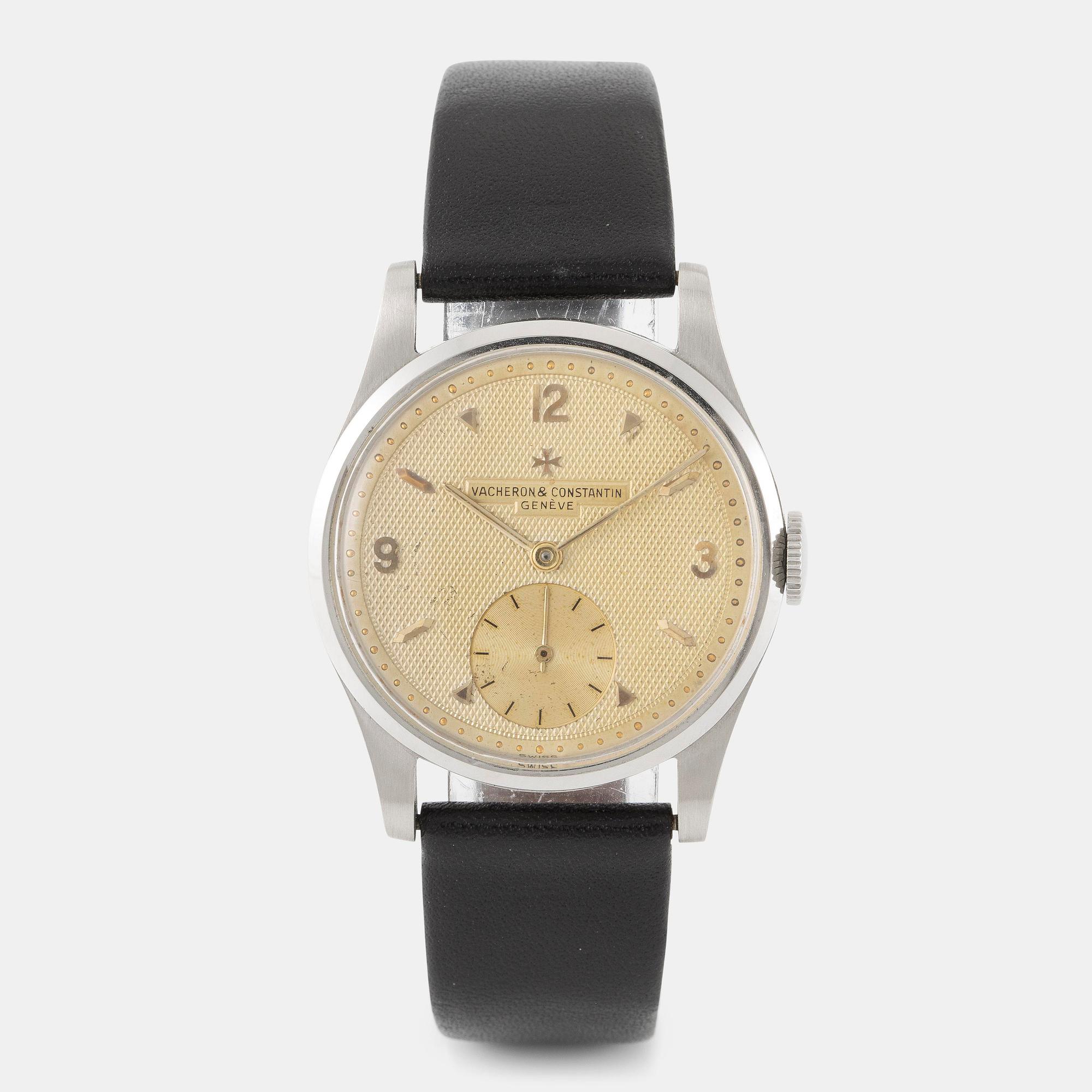 Vacheron & Constantin, "Guilloché Dial", "Steel Case", ca 1950.