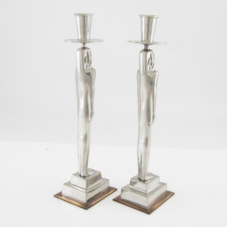 Edvin Öhrström, a pair of, "Egyptian" candlesticks, for Svenskt Tenn, Stockholm 2018.