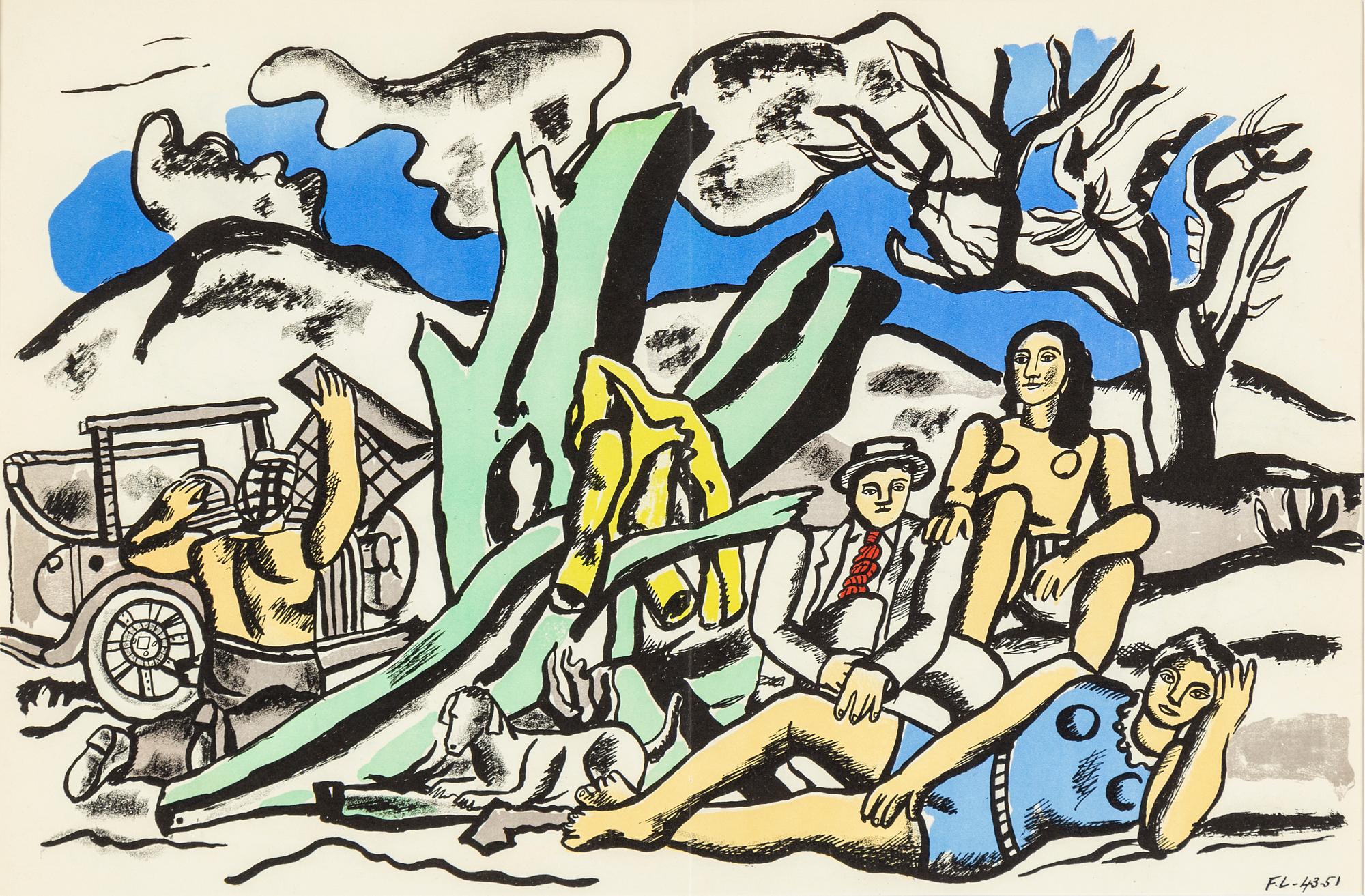 FERNAND LÉGER, efter, färglitografi, signerad i trycket, ur Verve 1952, tryckt av Mourlot.
