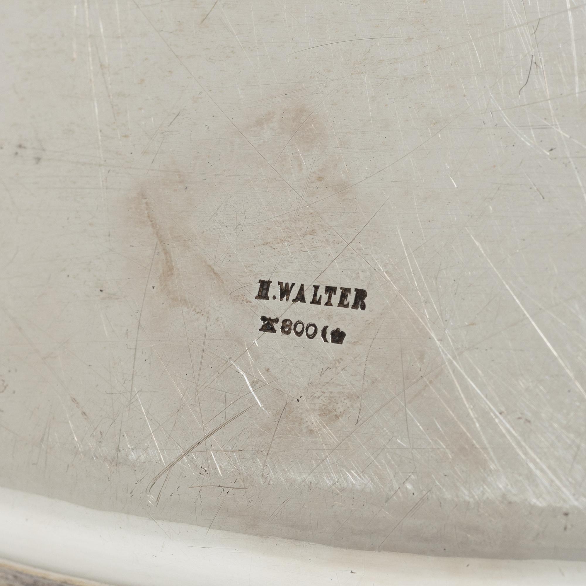 Coffee service, 5 pieces, silver, Hermann Walter, Germany, first half of the 20th century.