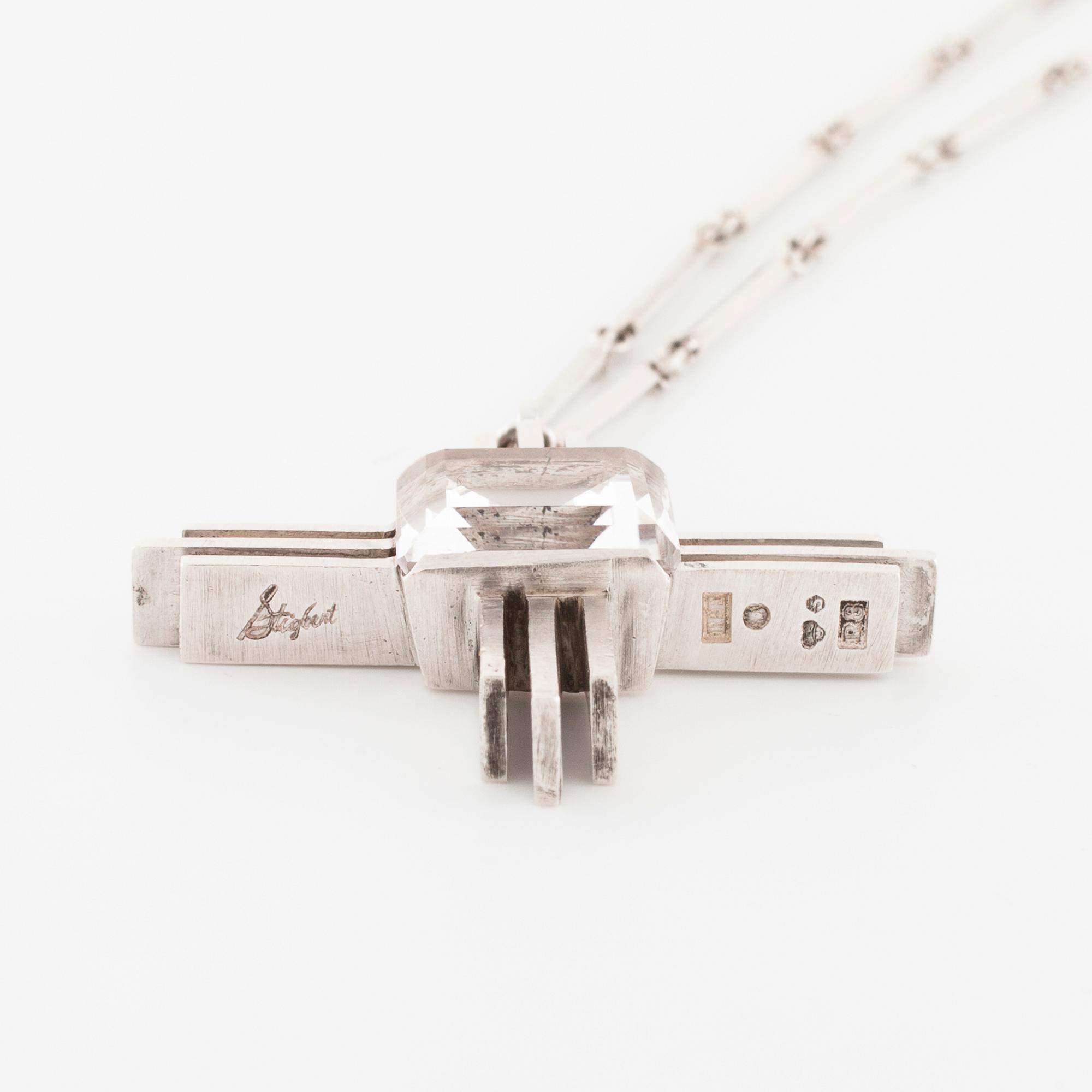 ATELJÉ STIGBERT, Stockholm, 1943, a faceted rock crystal pendant.