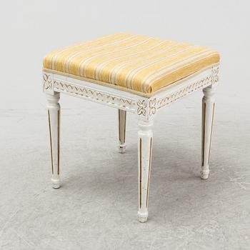 A Gustavian stool, 19th Century.