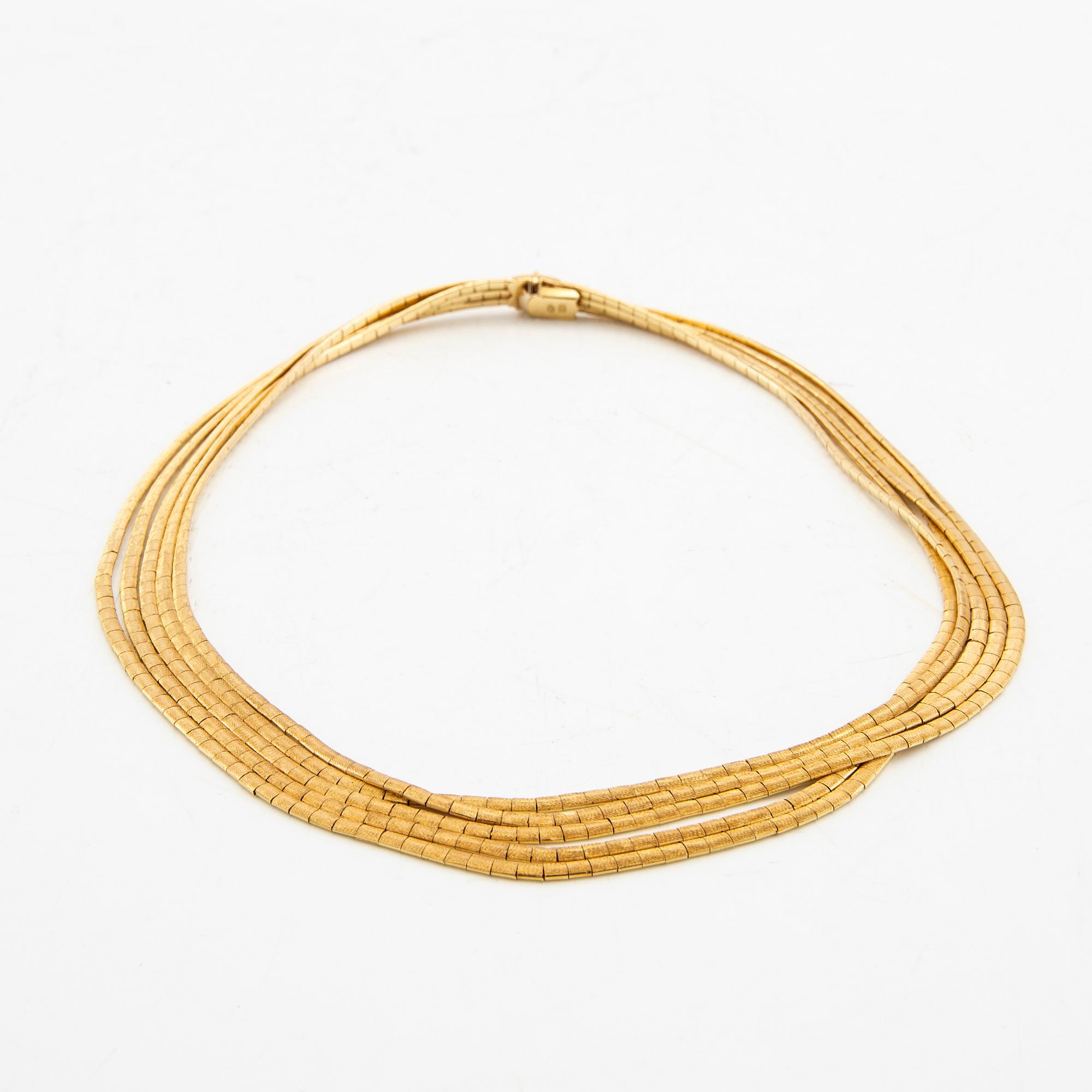 Halsband flerradigt 18K guld Venedig italien.