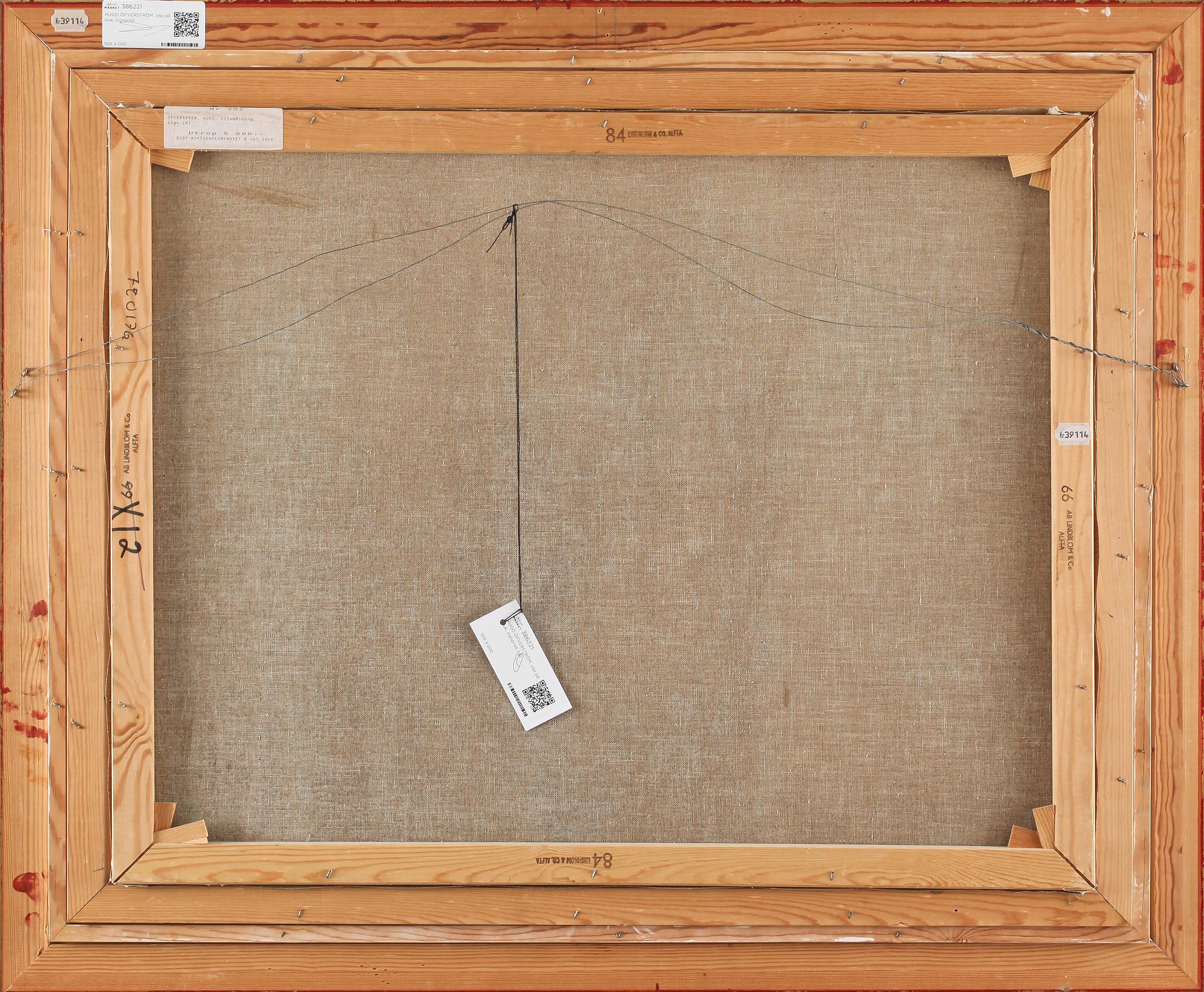 HUGO ÖFVERSTRÖM, olja på duk, signerad.