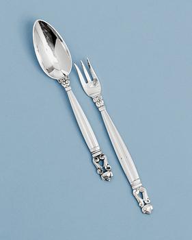 576. A Johan Rohde set of 28 pcs of 'Acorn' flatware by Georg Jensen, Copenhagen post 1945.