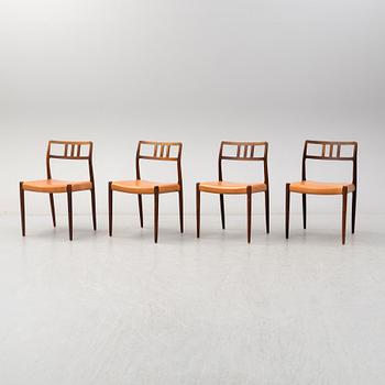 NIELS O. MØLLER, stolar, 4 st, J.L. Møller Models, Danmark, 1960-tal.