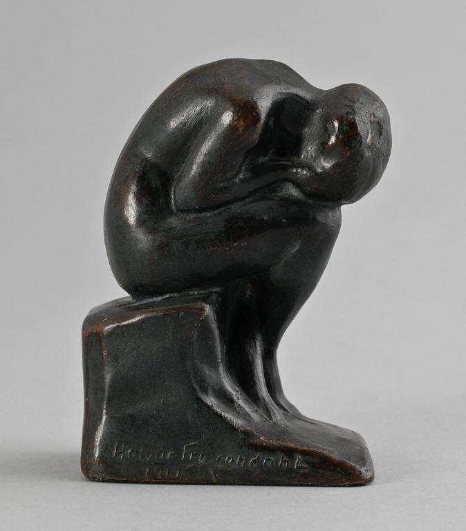 HALVAR FRISENDAHL, skulptur, metall, sign.