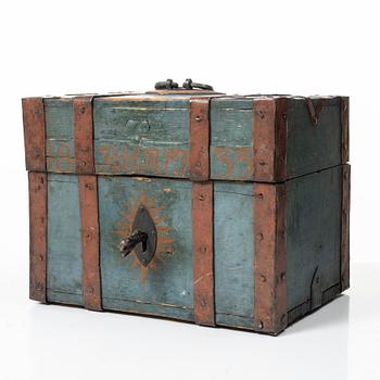 Casket with bottles, Folk Art, marked 1833.
