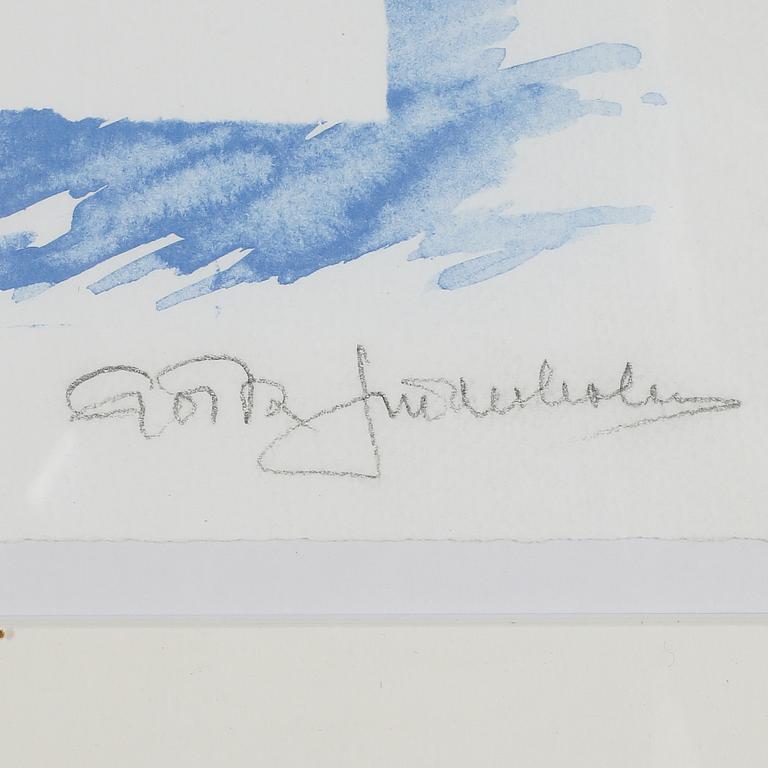 GÖSTA LINDERHOLM, färglitografi, signerad, numrerad 37/225.