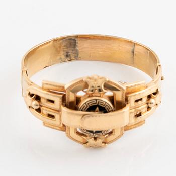 Armband 18K guld och emalj, 1800-tal.