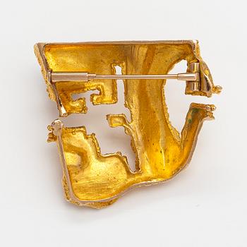 Björn Weckström, "Dinosaur", a 14K gold brooch. Lapponia 1972.