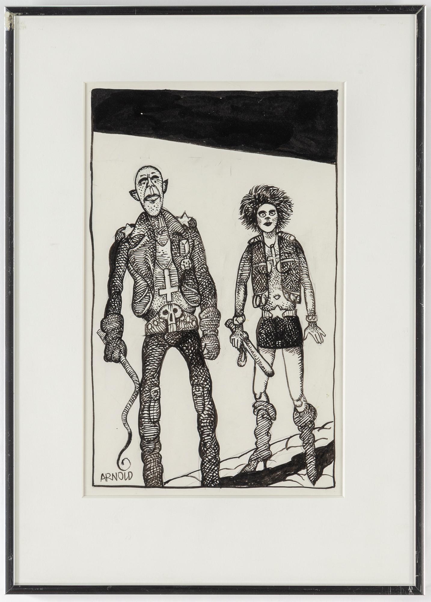 HANS ARNOLD, tusch, signerad.