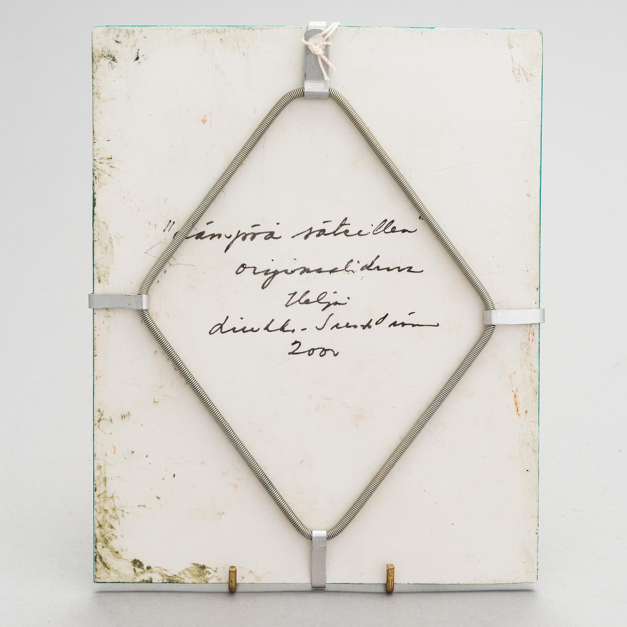 Heljä Liukko-Sundström, A signed ceramic painting, 23x18.5 cm.