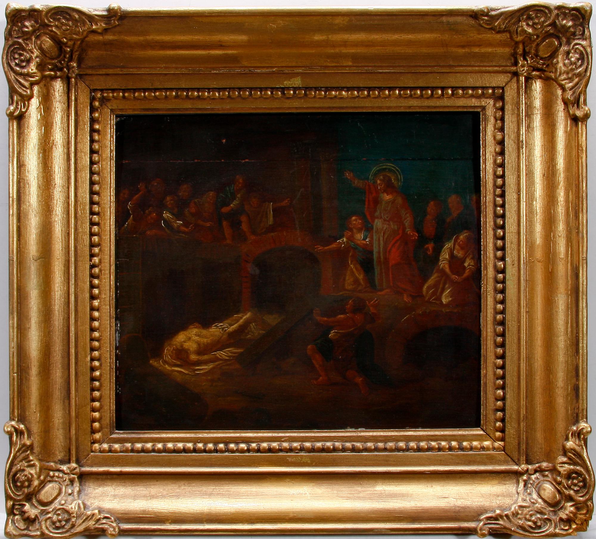 OKÄND KONSTNÄR. Olja på pannå, 1700-tal.