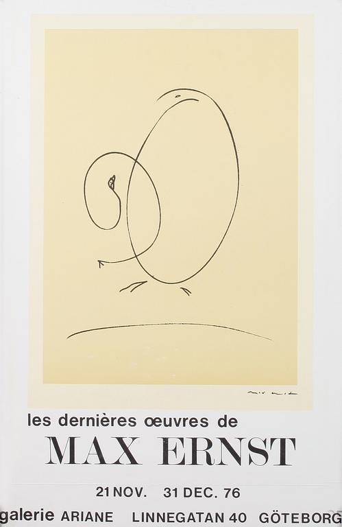 MAX ERNST, färglitografisk affisch.