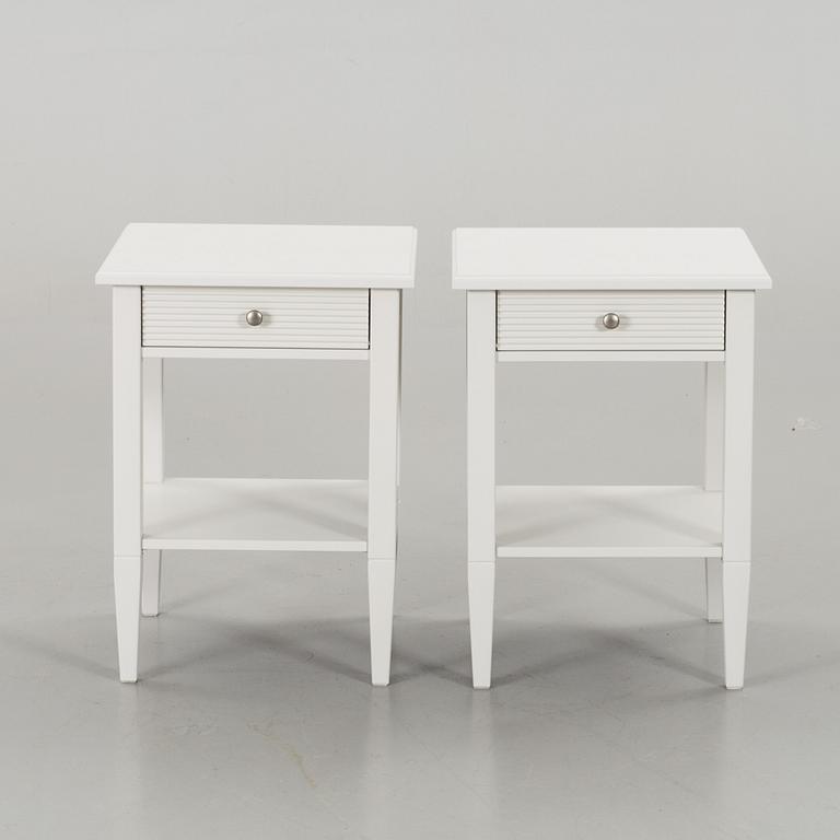 TWO BEDSIDE TABLES.