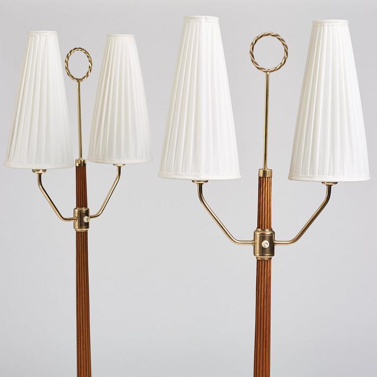 Hans Bergström, a pair of floor lamps, model "567", Ateljé Lyktan, Åhus, Sweden 1940-50's.