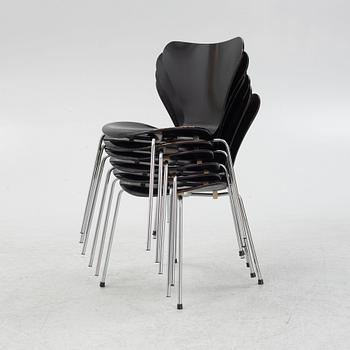 Arne Jacobsen, stolar sex st. "Sjuan", Fritz Hansen, Danmark, 1960- och 70-tal.