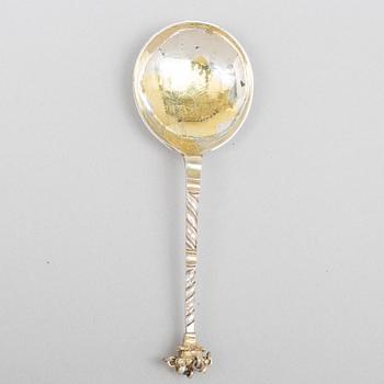 A Swedish parcel-gilt silver spoon, mark of Christoffer Bauman, Hudiksvall 1780.