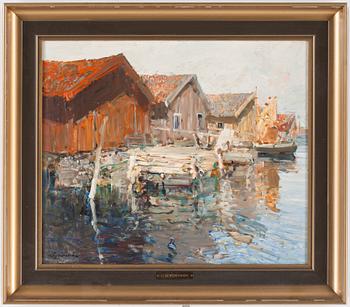 HUGO ÖFVERSTRÖM, olja på pannå, signerad.