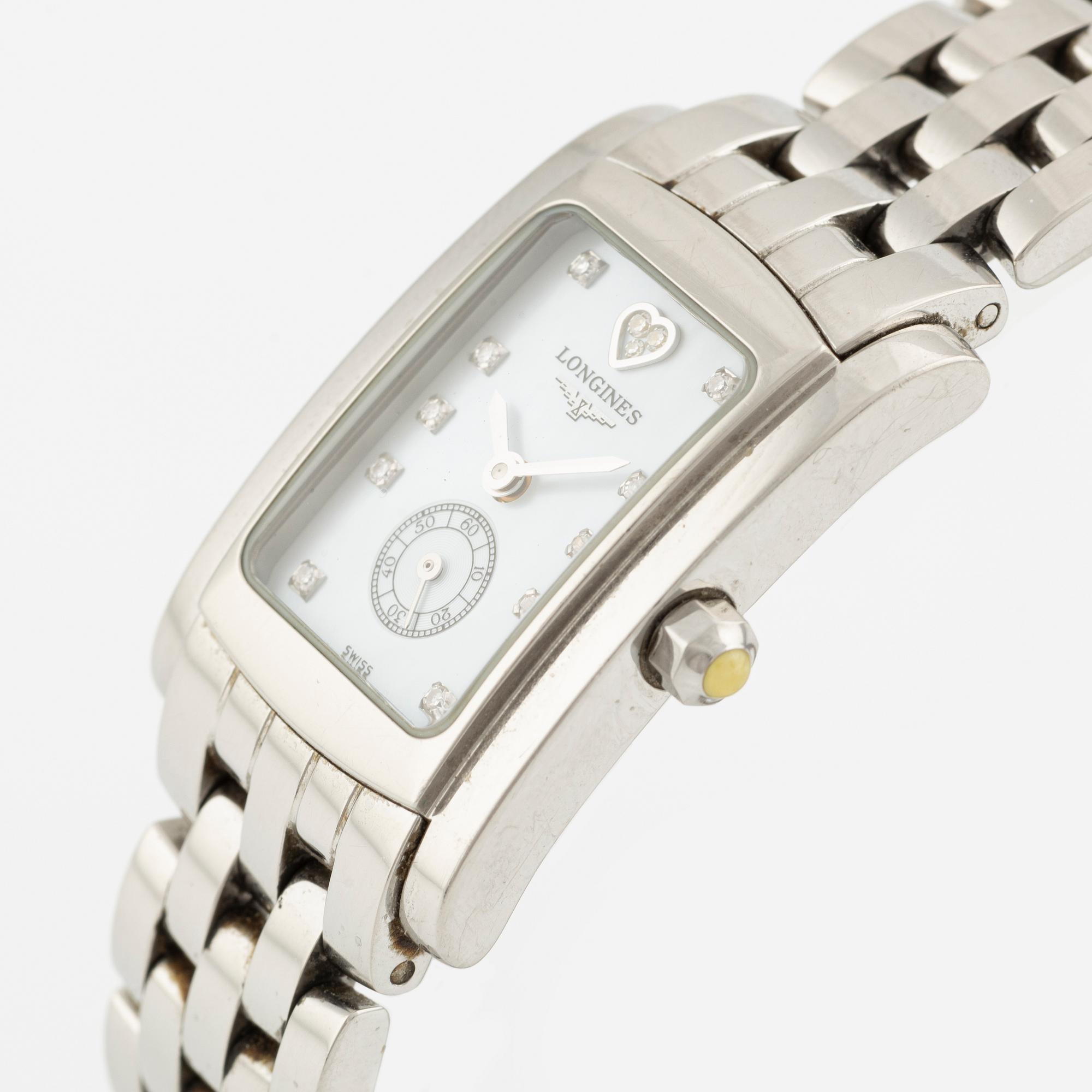 Longines, Dolce Vita, "mother of pearl diamond dial", wristwatch, 20 x 24.5 (30) mm.