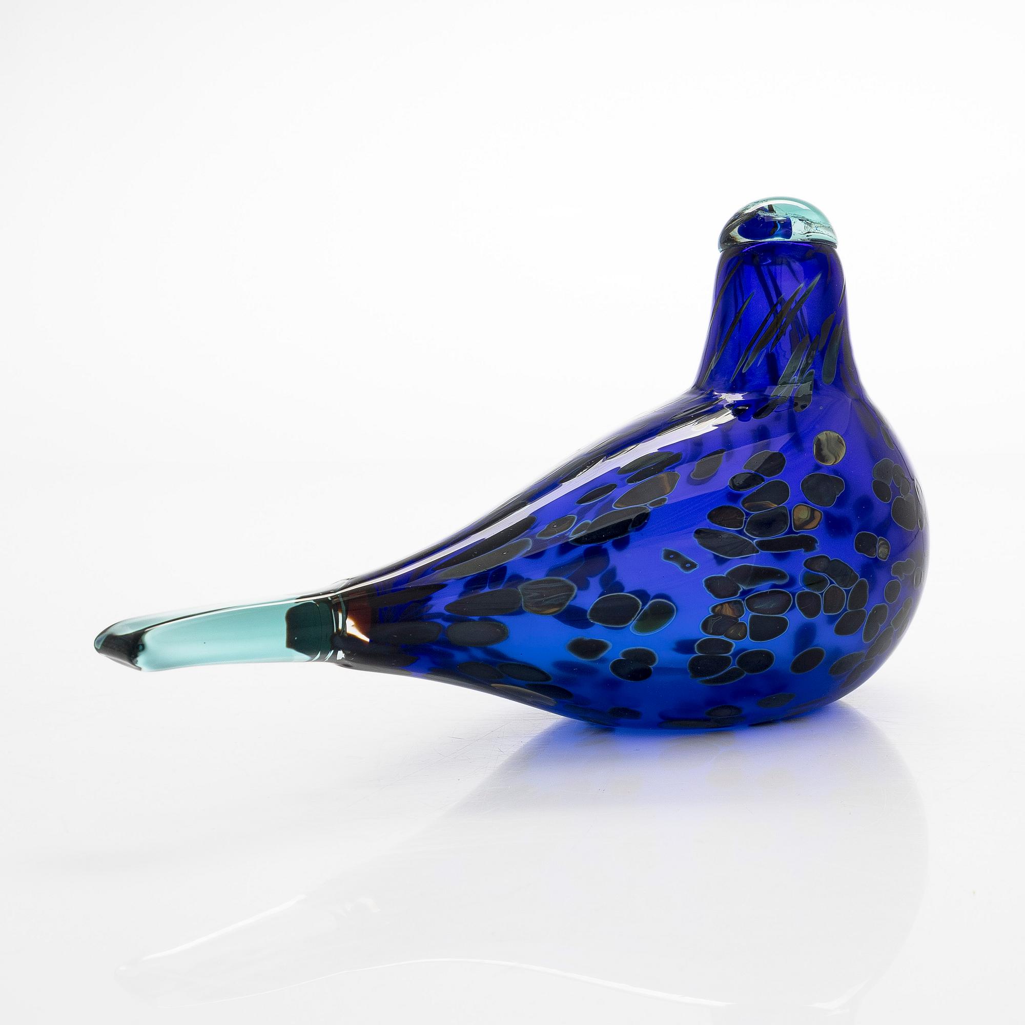 Oiva Toikka, a "Sinikki" glass bird, signed O. Toikka Nuutajärvi Vantaa-Vanda.