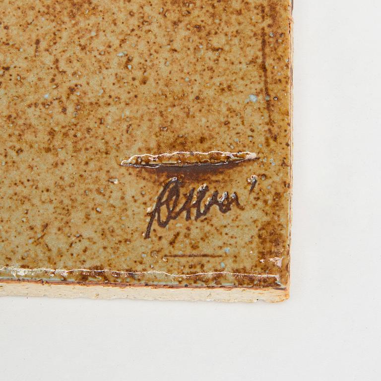 Roger Capron, reliefi, 5 osaa, keramiikka, signeerattu.