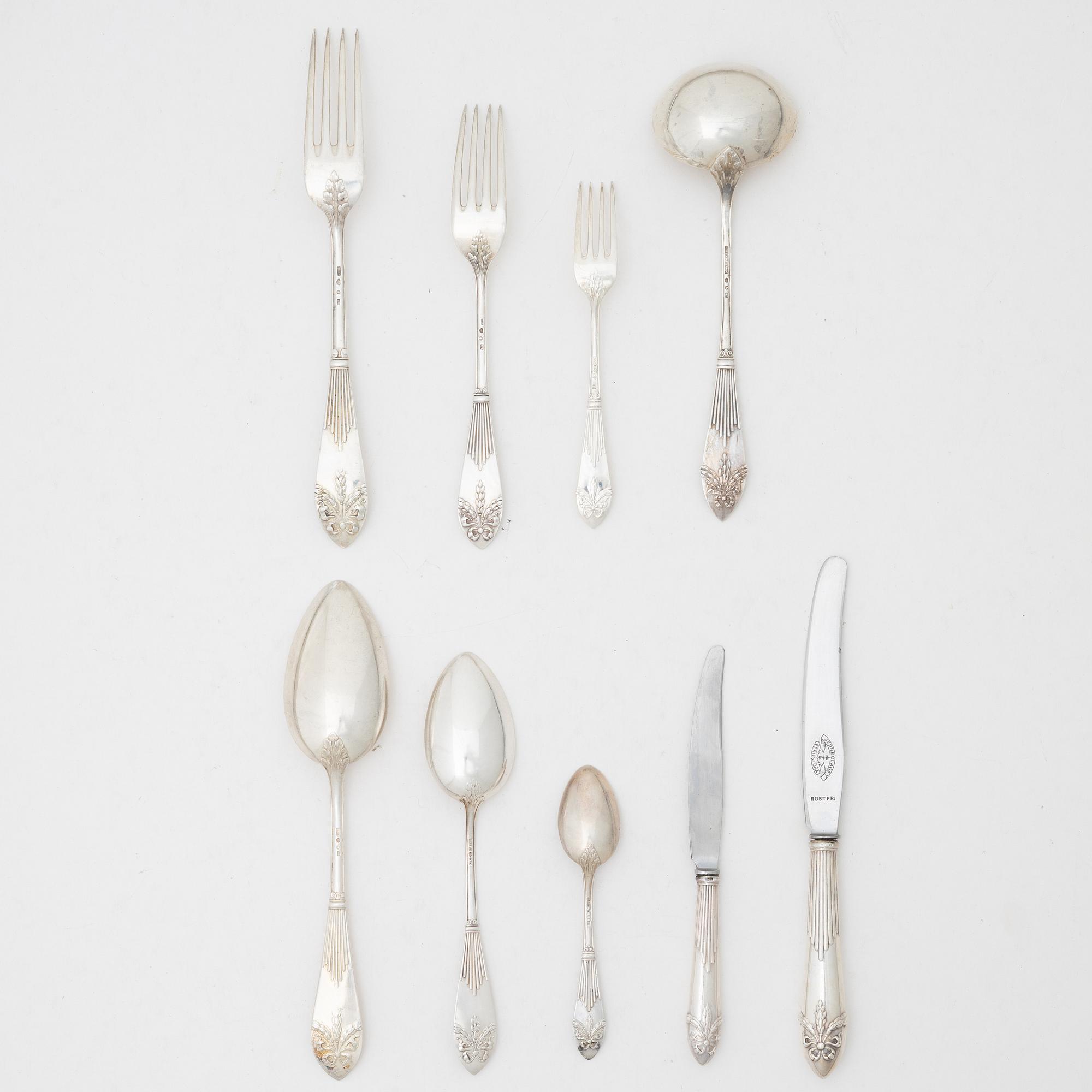 A 69 piece silver cutlery service, model "Empire", including C.G. Hallberg, 20th century.