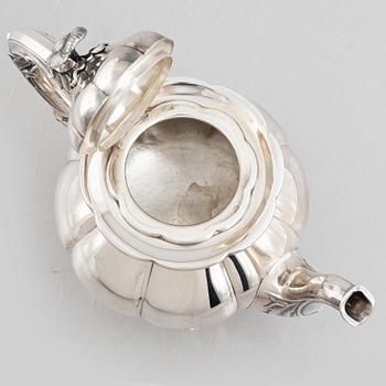 A Rococo-style silver tea pot, probably Norway, mid 20th century.