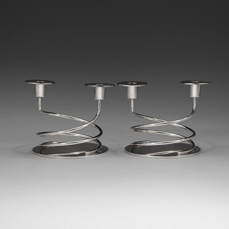 A pair of Anton Michelsen sterling candelabra, Copenhagen Denmark 1935.