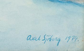 Axel Sjöberg, akvarell, signerad och daterad 1934.