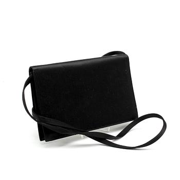 CÉLINE, a black satin eveningbag / clutch.